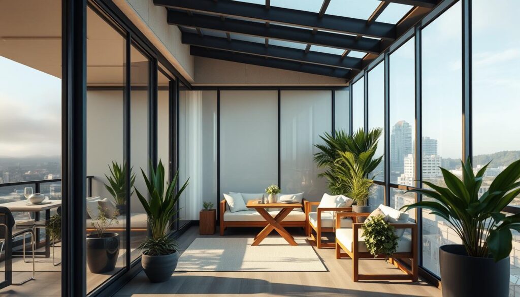 Schritt für Schritt Windschutz Balkon